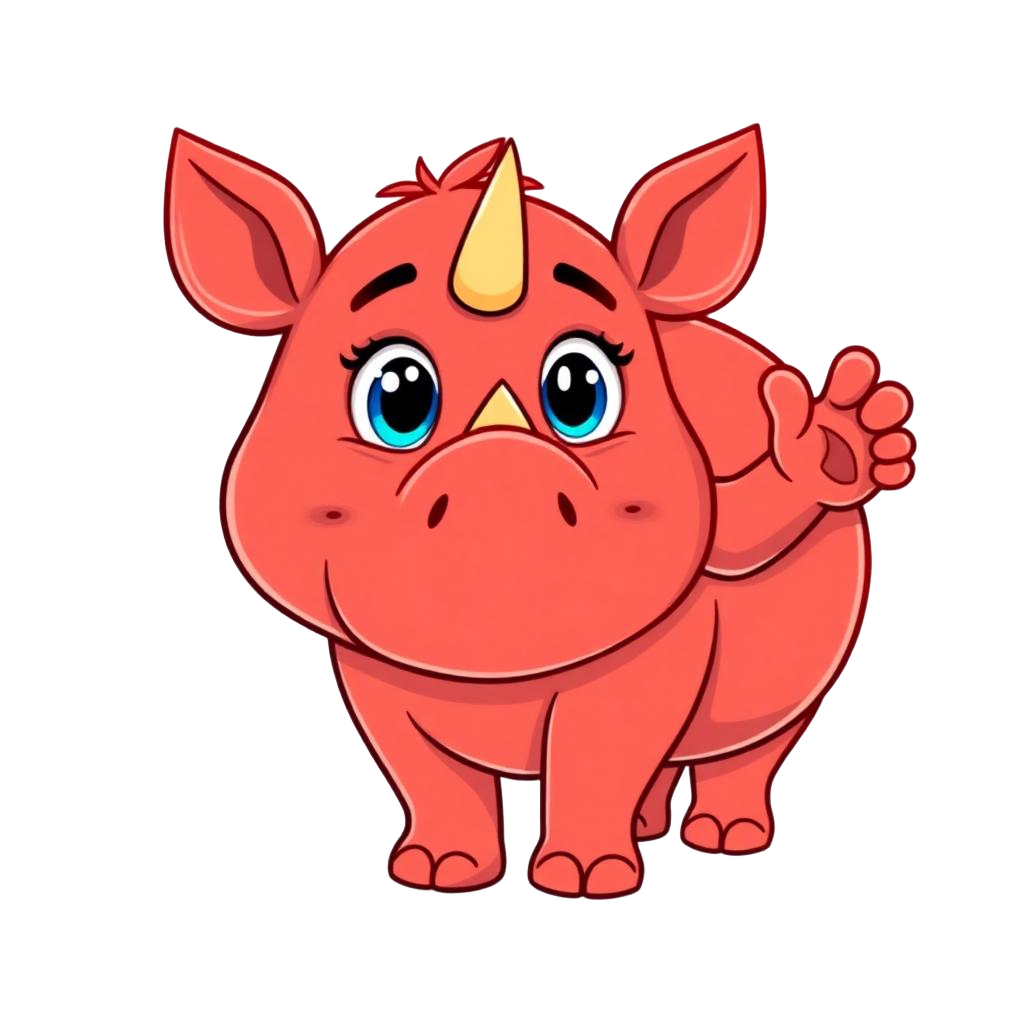 Friendly rhino coding mascot